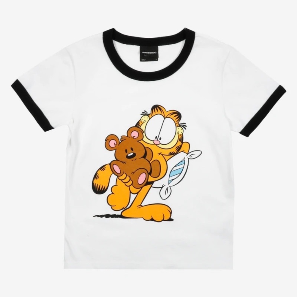 Garfield Goodnight Teddy Ringer Tee Dumbgood